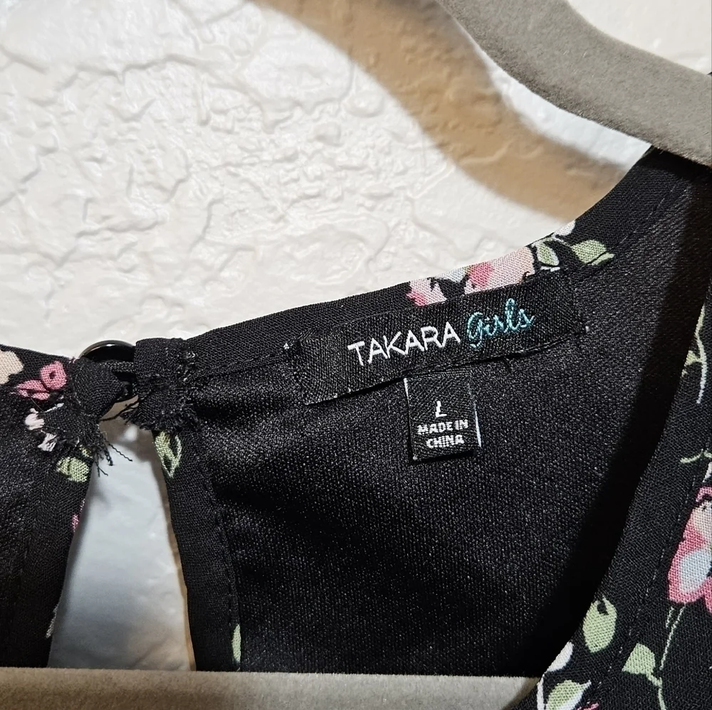 Takara Girls Floral Cold Shoulder Romper size L (girls)
